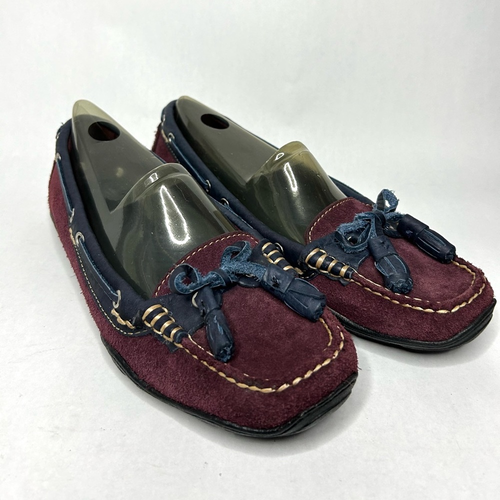 L.L. Bean Purple and Navy Blue suede loafer